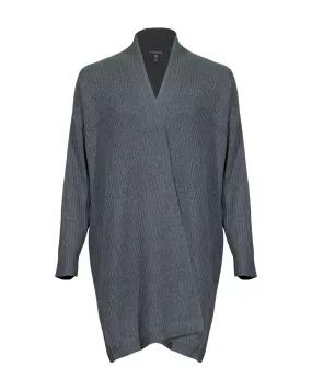 Eileen Fisher Hi Collar Ribbed Cardigan