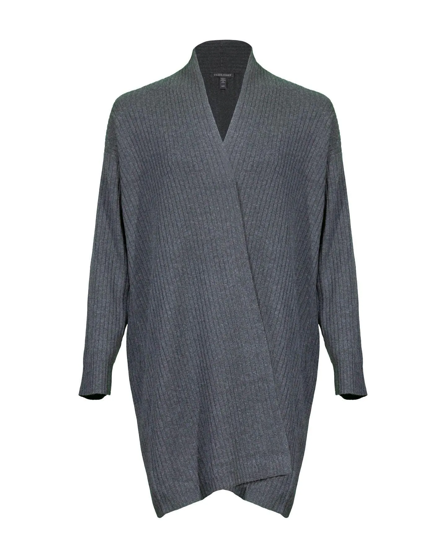 Eileen Fisher Hi Collar Ribbed Cardigan