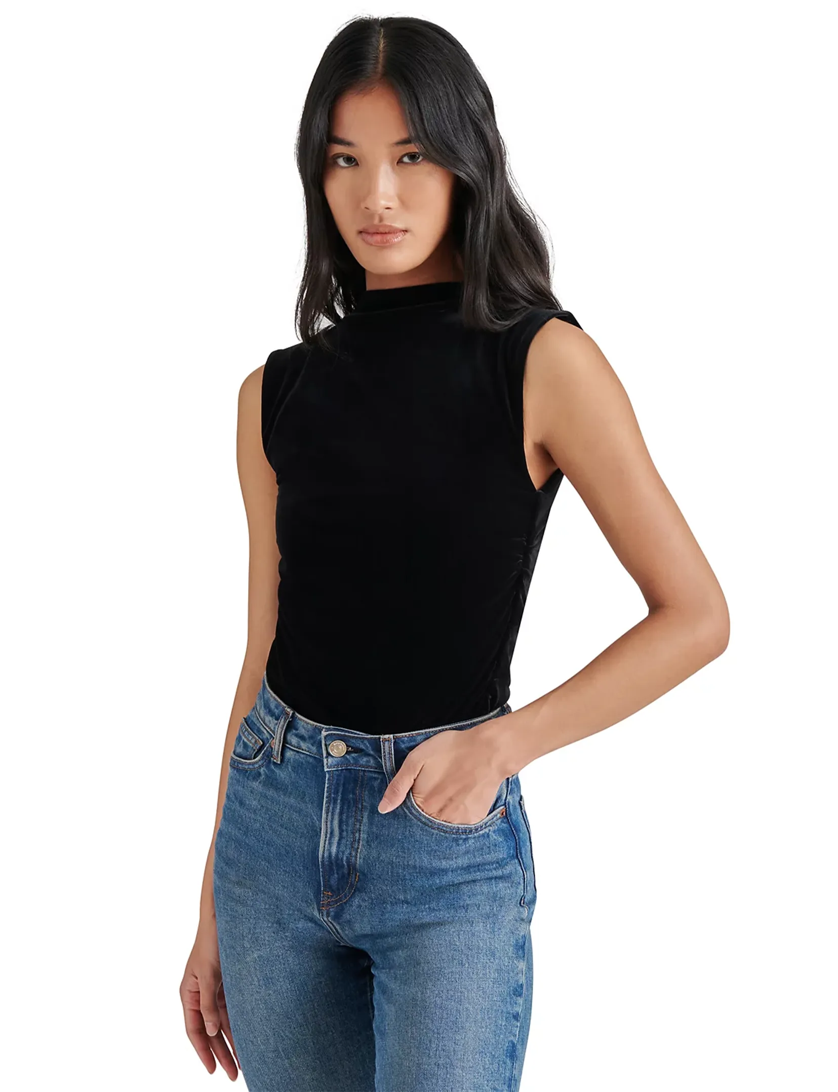 Esen Velvet Bodysuit, Black