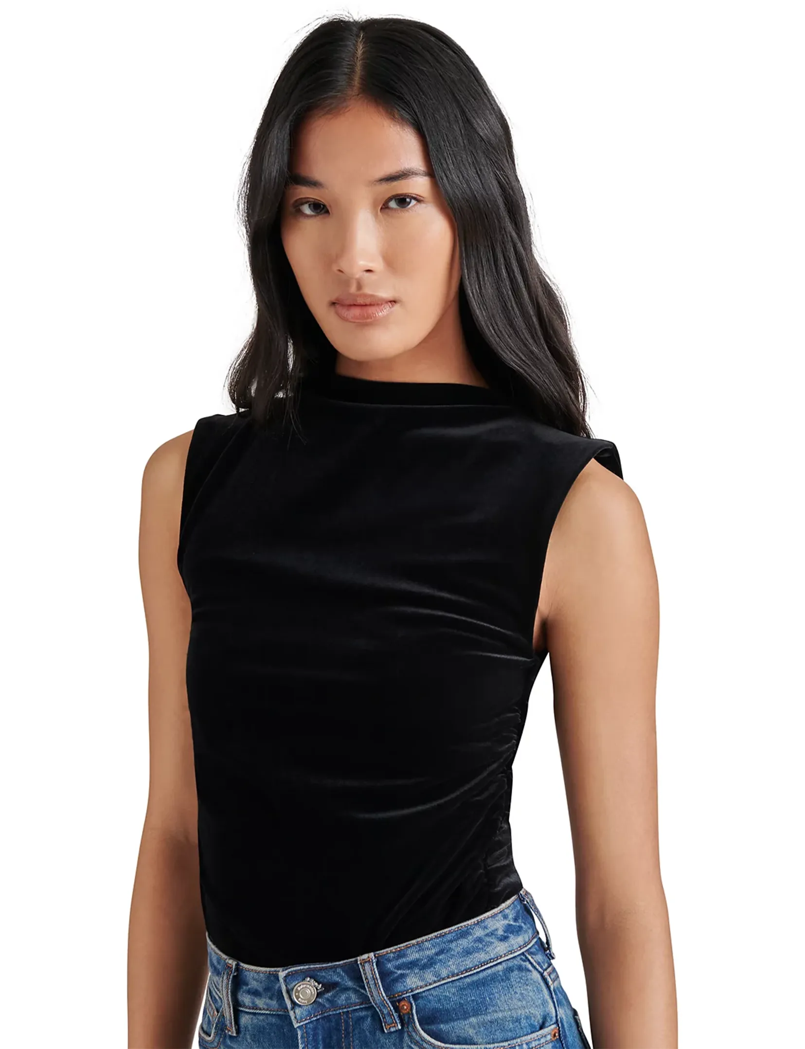 Esen Velvet Bodysuit, Black