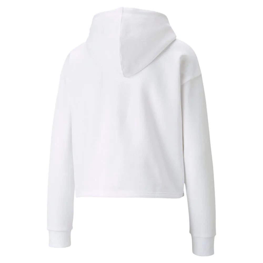 Essential Cropped Metallic Logo Pullover Hoodie