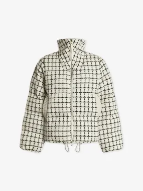 Eugene Short Puffer Egret Mono Check