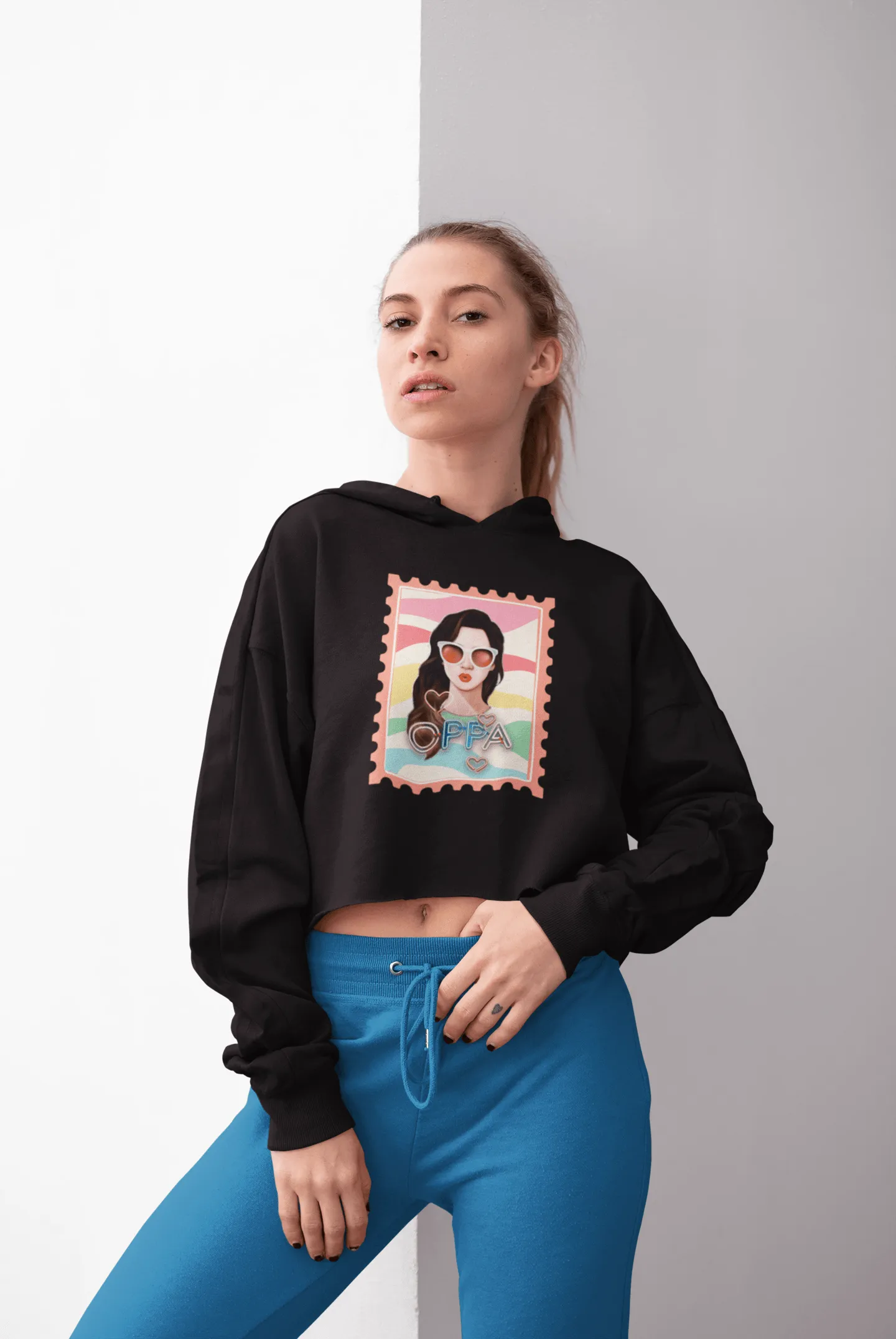 Fashionista Girl Crop Hoodie for Women 25