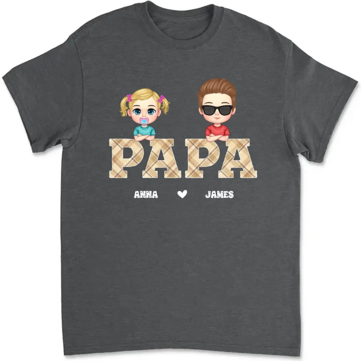 Father's Day- Vintage Papa Title - Personalized T-Shirt