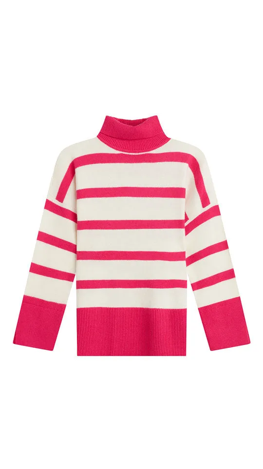 FIONA STRIPED TURTLENECK SWEATER