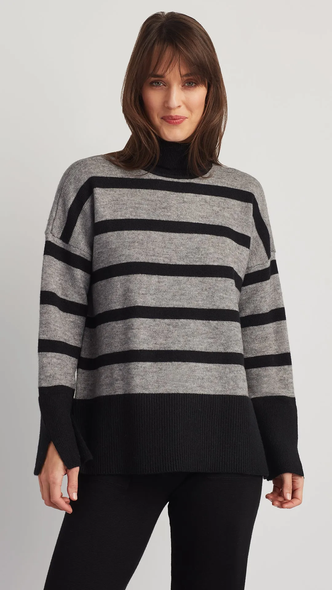 FIONA STRIPED TURTLENECK SWEATER