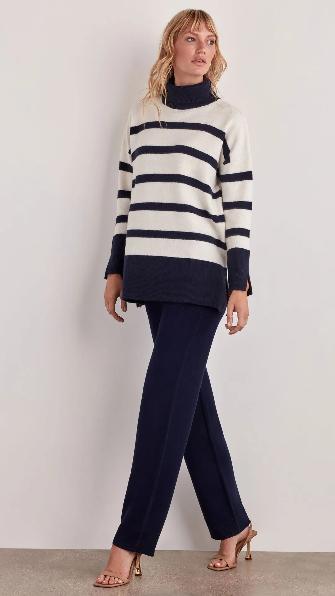 FIONA STRIPED TURTLENECK SWEATER