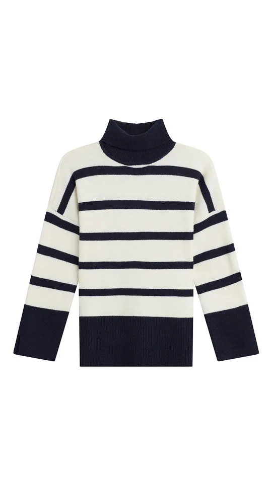 FIONA STRIPED TURTLENECK SWEATER