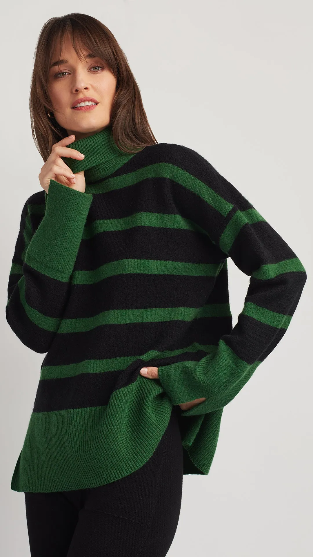 FIONA STRIPED TURTLENECK SWEATER