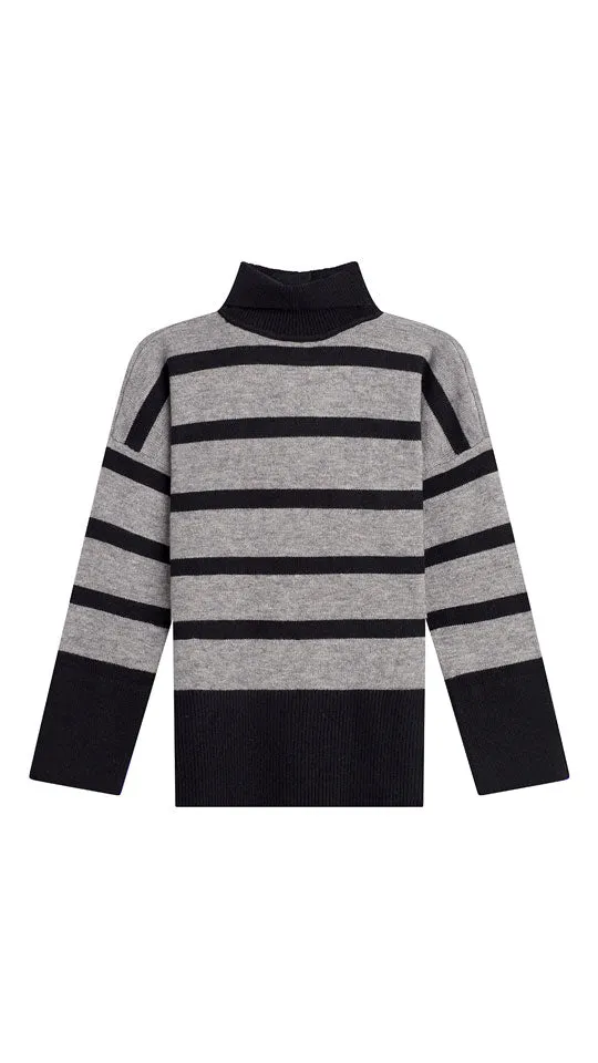 FIONA STRIPED TURTLENECK SWEATER