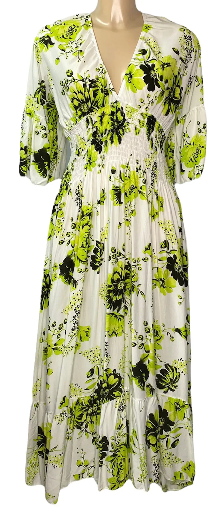 Flower Print Crossover Style Maxi Dress (4 Colours)