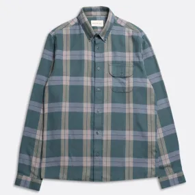 Forest Green Silver Larry Cotton Check Shirt