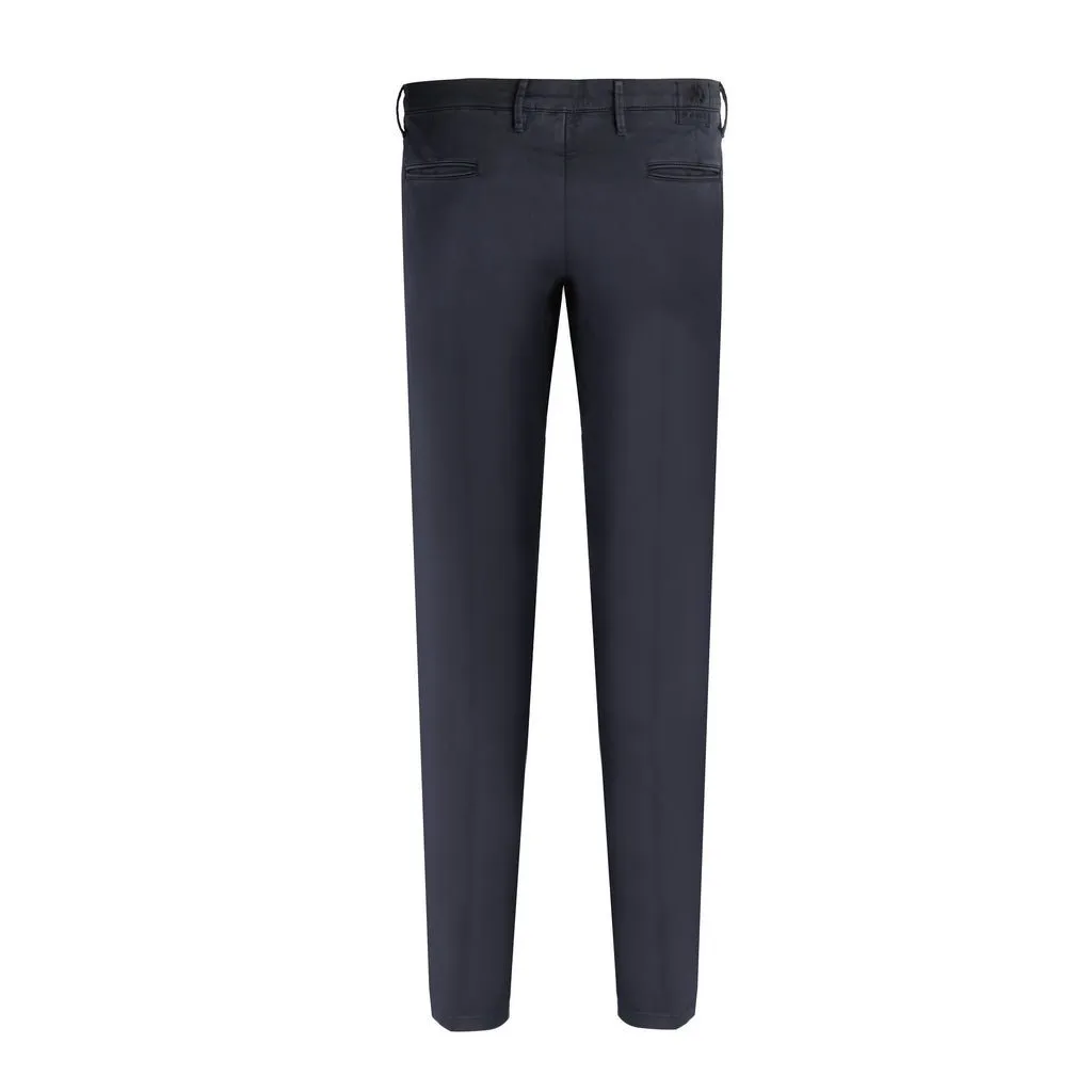 FRADI Satin Cotton Stretch Chino BLUE/NAVY REG