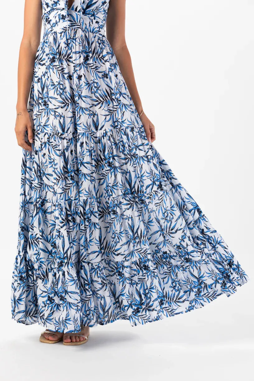 Gardenia Maxi Dress Huahine Royal Blue