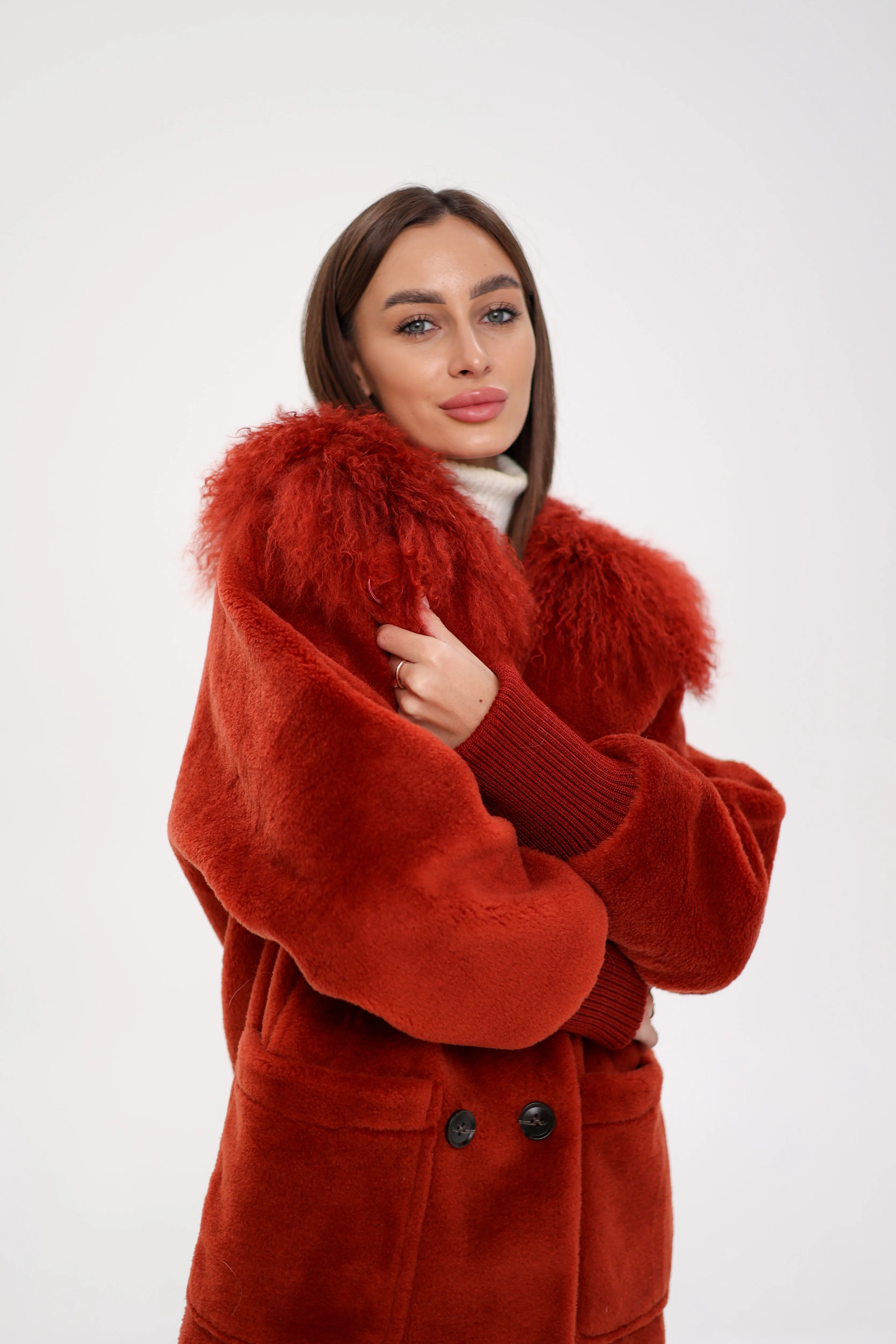 Genuine Lama Fur Peruvian Wool Coat