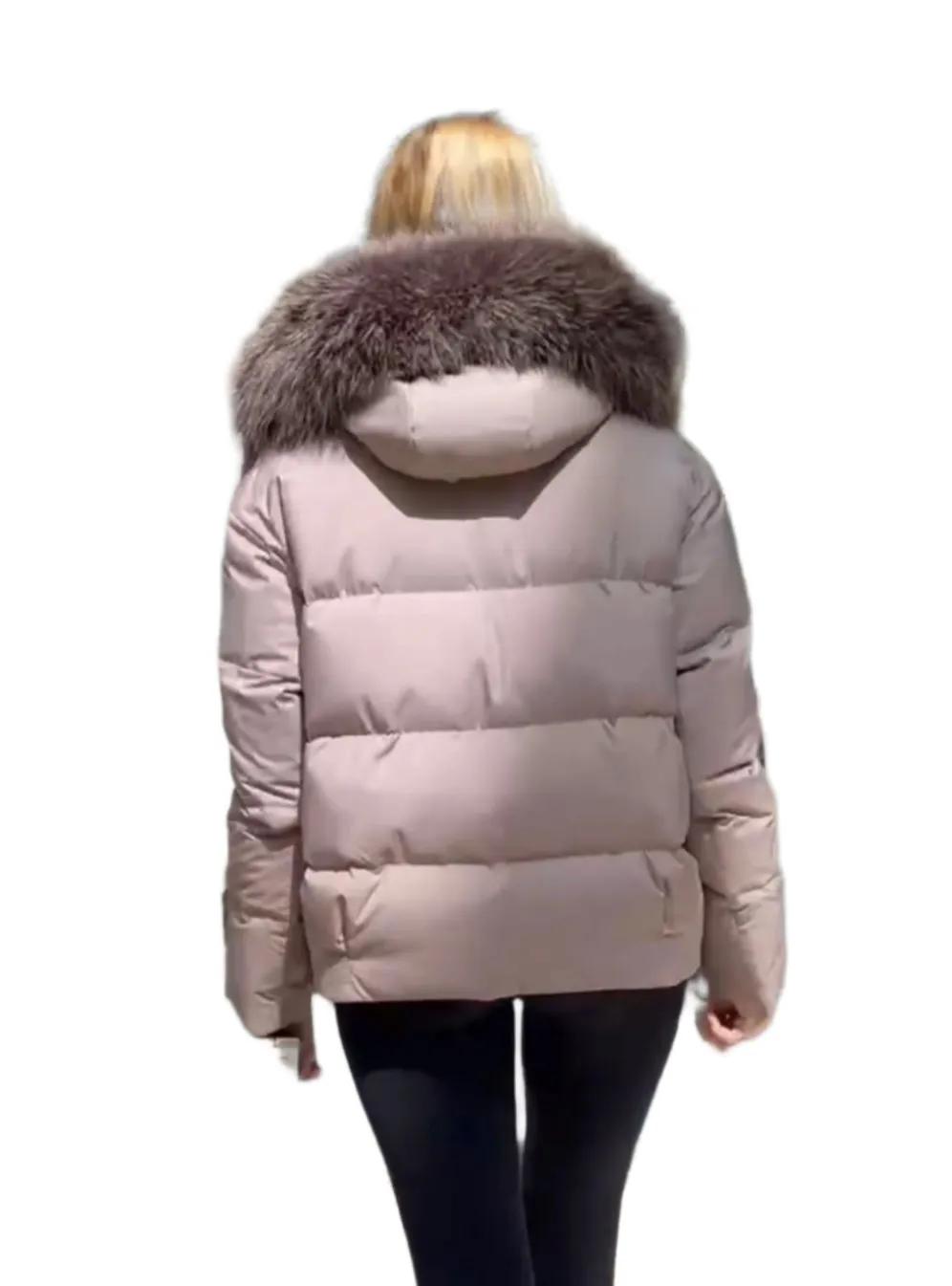 Genuine Silver Fox Down Fill Parka Jacket