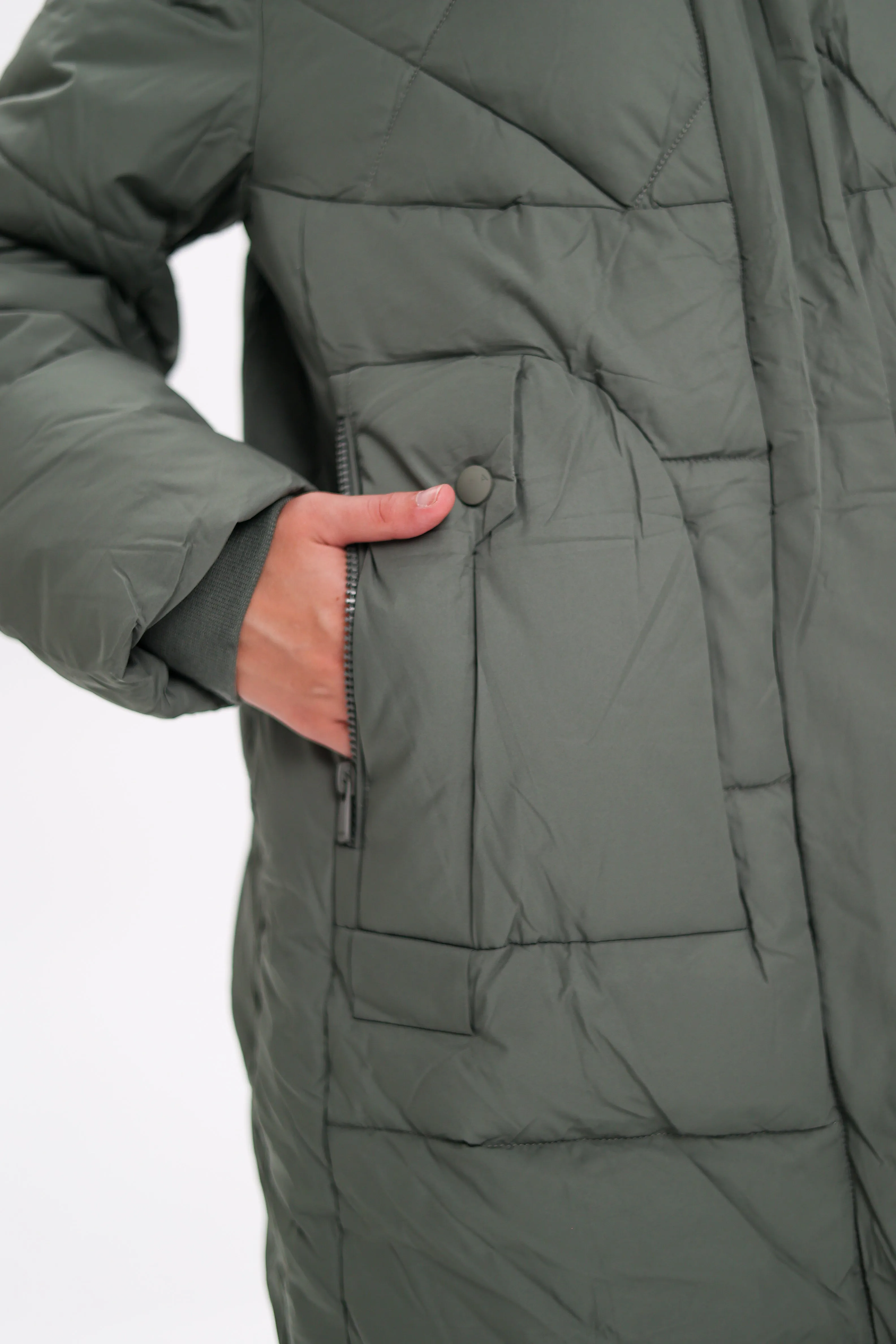 Genuine Silver Fox Insulated Winter Coat