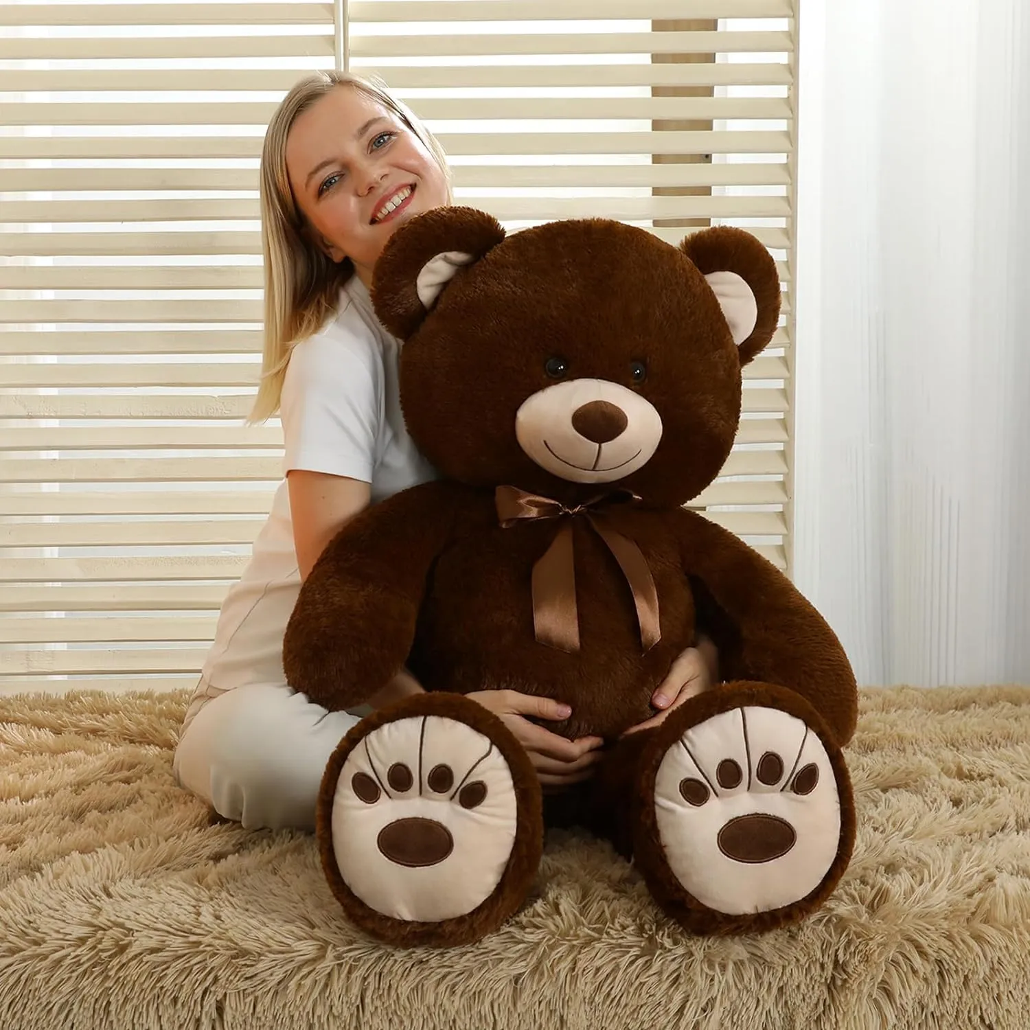 Giant Teddy Bear Plush Toy, Multicolor, 36 Inches