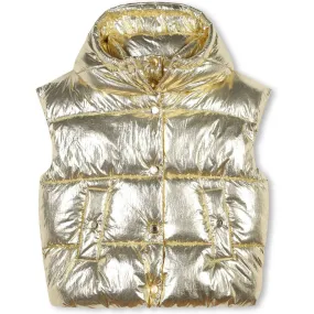 Girls Gold Puffer Gilet