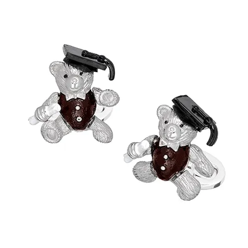 Graduation Gift Bear Sterling Silver Cufflinks I Jan Leslie