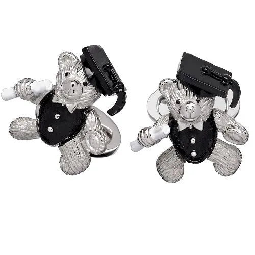 Graduation Gift Bear Sterling Silver Cufflinks I Jan Leslie