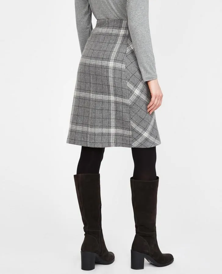 Grey Check A-Line Skirt