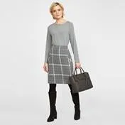 Grey Check A-Line Skirt