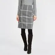 Grey Check A-Line Skirt