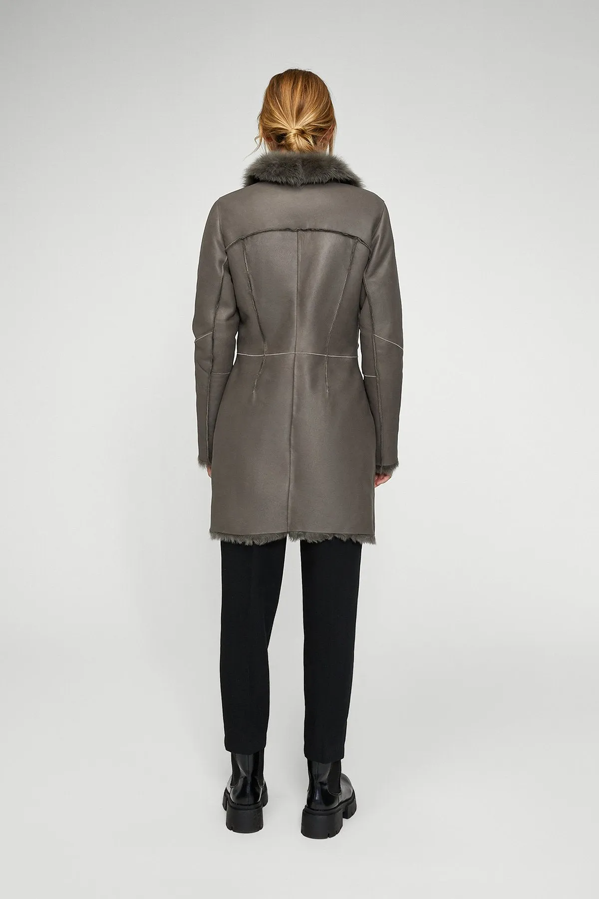 Grey Shearling Coat