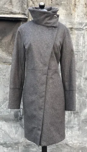 High Collar thinsulated zip coat/ Wool blends