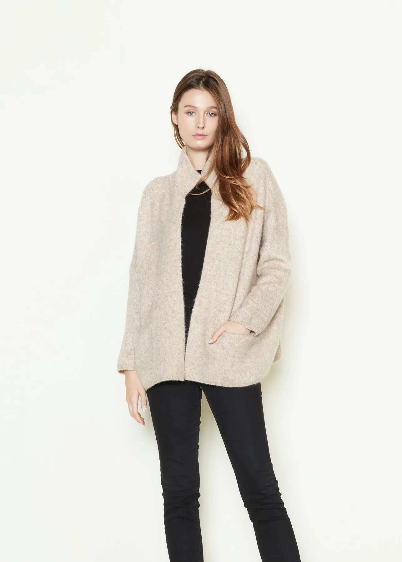 High Neck Basic Cardigan