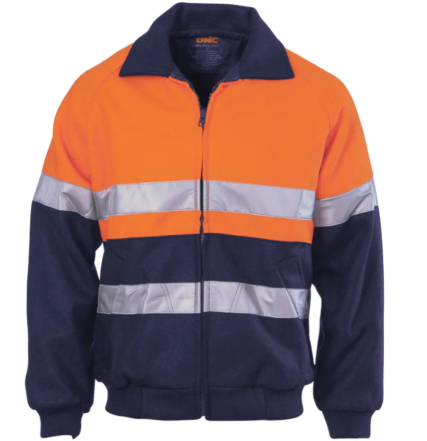 HiVis Two Tone Bluey Bomber Jacket With Reflective Tape