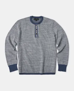 Indigo Heather Yarns Knitted Henley Shirt