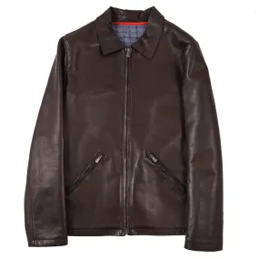 Isaia Wool-Lined Leather Jacket