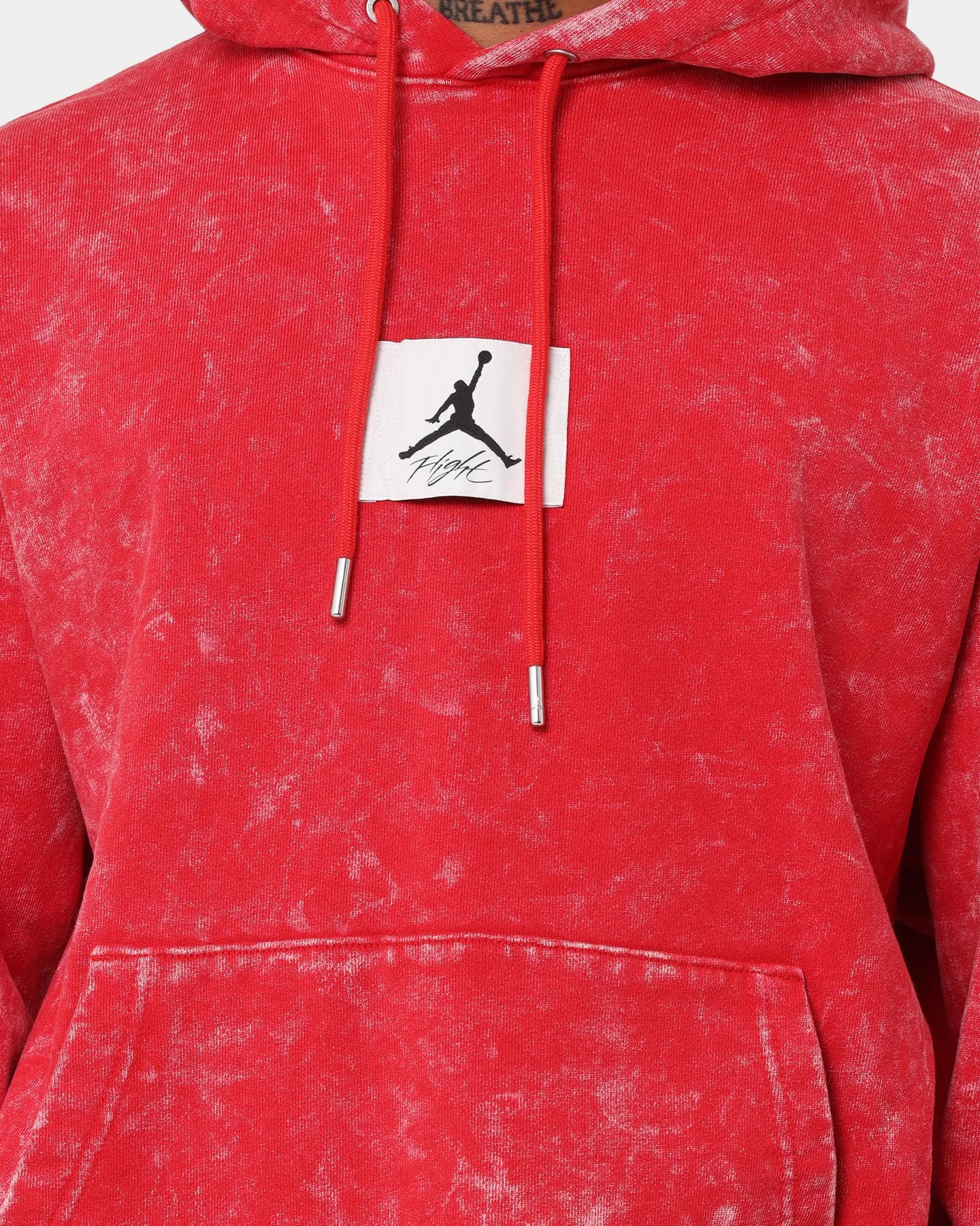 Jordan Essential Statement Washed Fleece Pullover Hoodie Fire Red