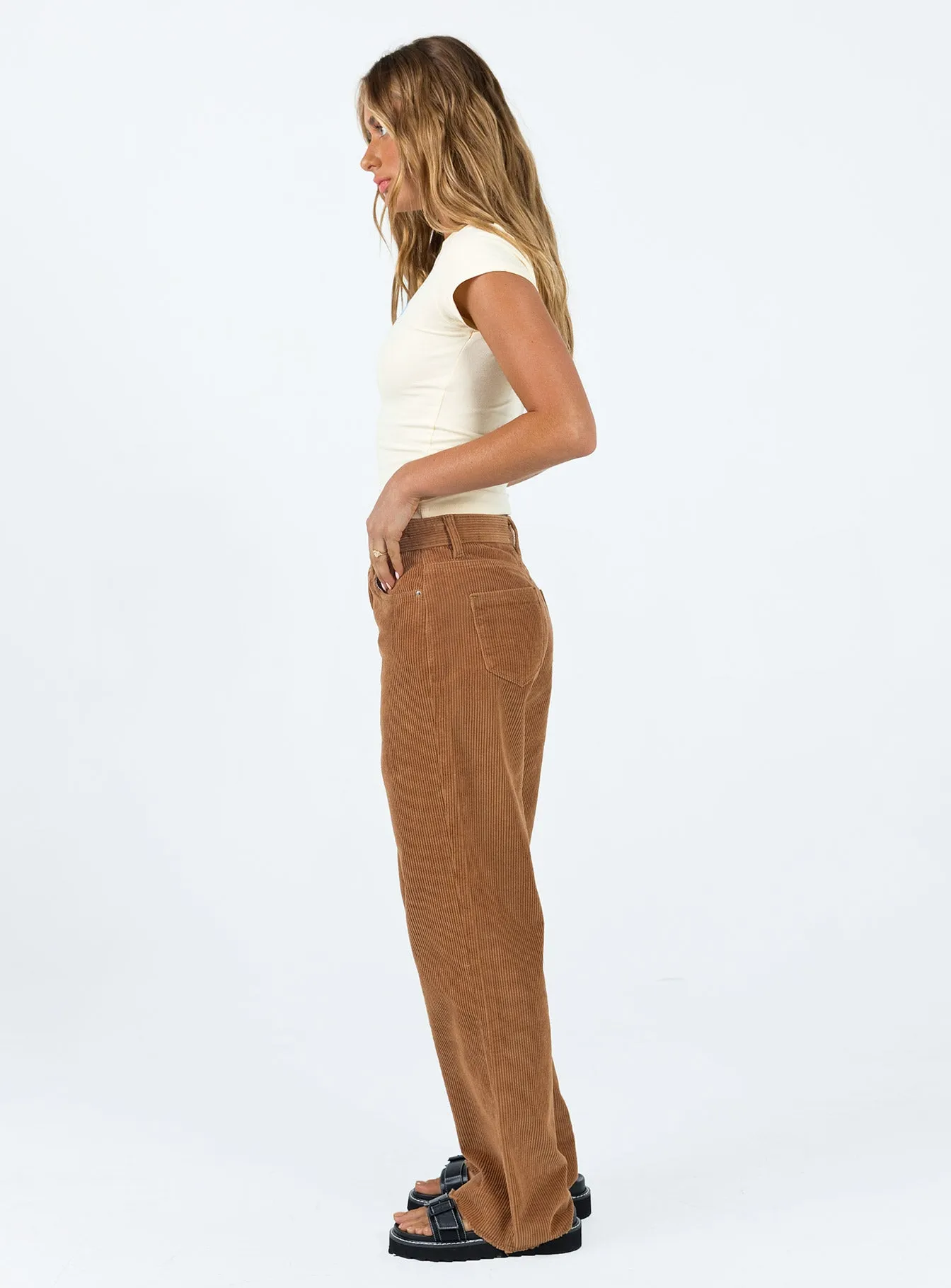 Kalinda Jeans Tan Cord