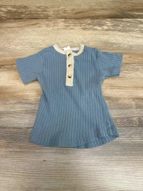 Kate Quinn Henley Ribbed Shirt Blue sz 6-12m