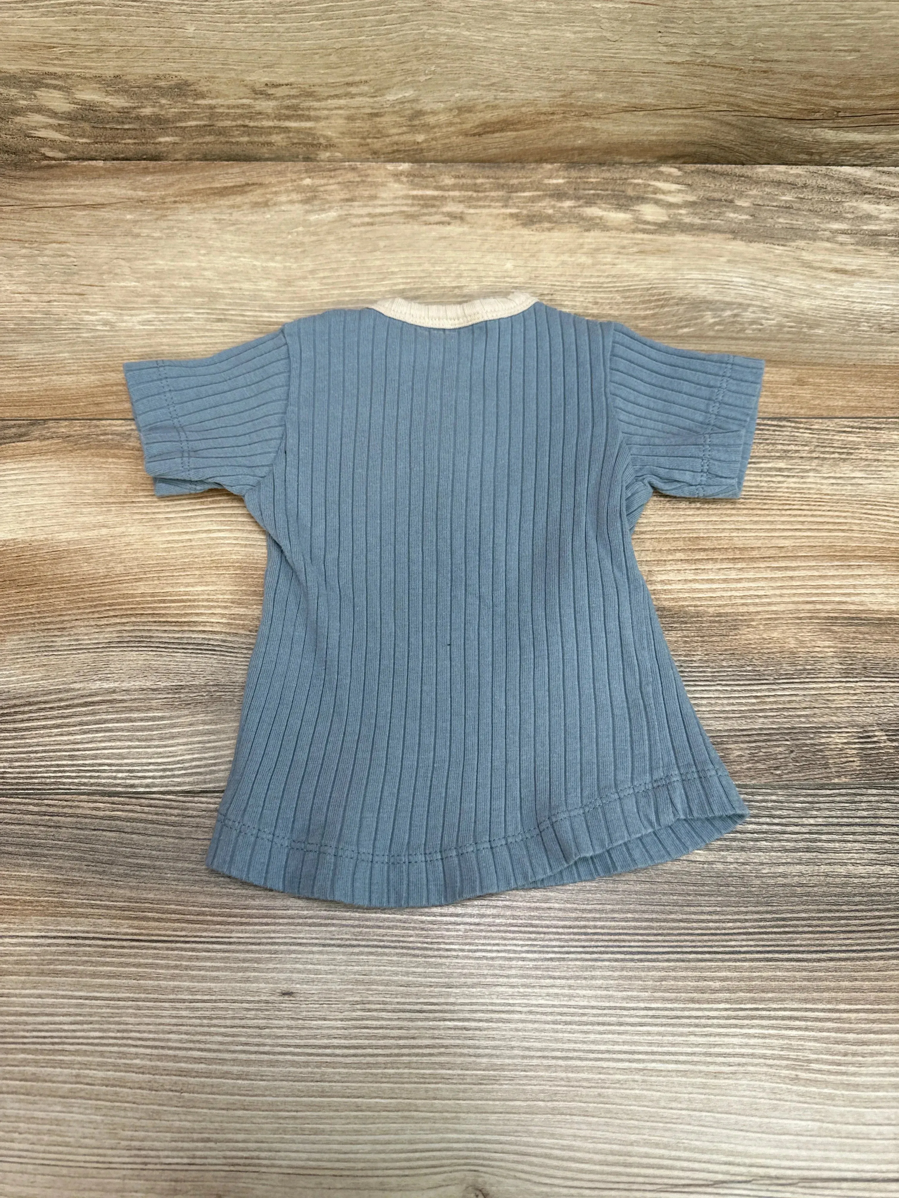 Kate Quinn Henley Ribbed Shirt Blue sz 6-12m