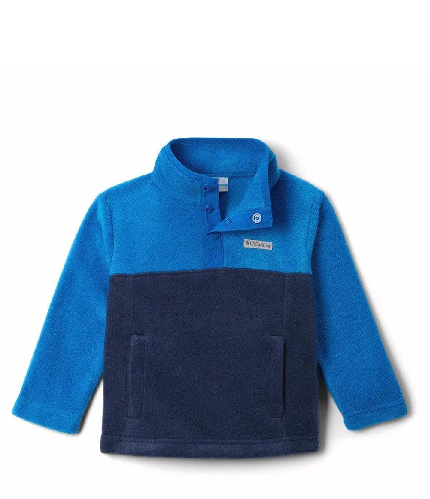 KID'S UNISEX STEENS MTN II 1/4 SNAP FLEECE PULL-OVER - COLLEGIATE NAVY, BRIGHT INDIGO (AGES 4 - 8)