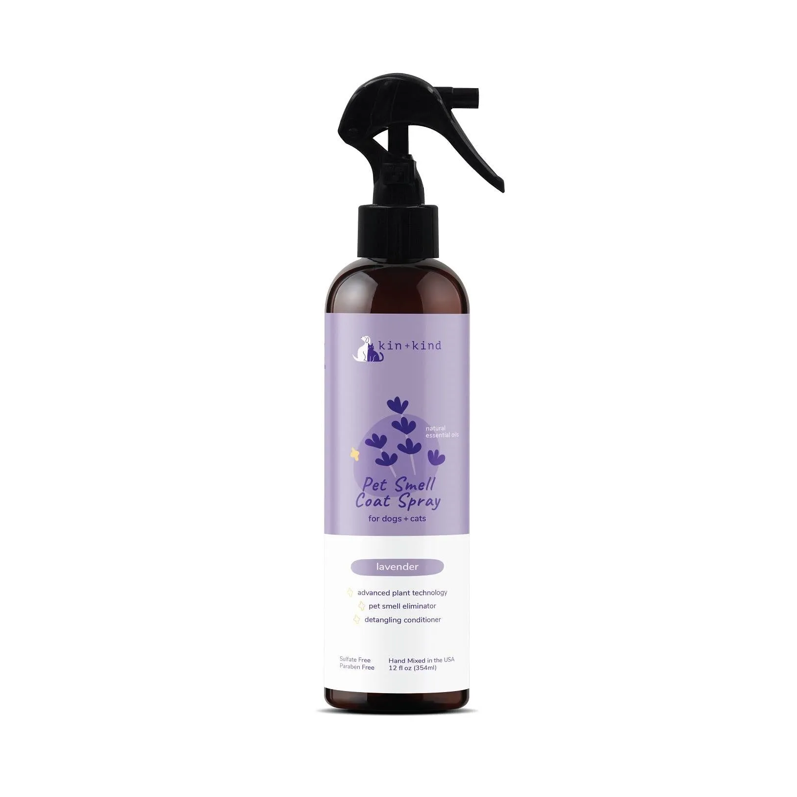 Kin   Kind Dog & Cat Pet Smell Coat Spray Lavender 12oz