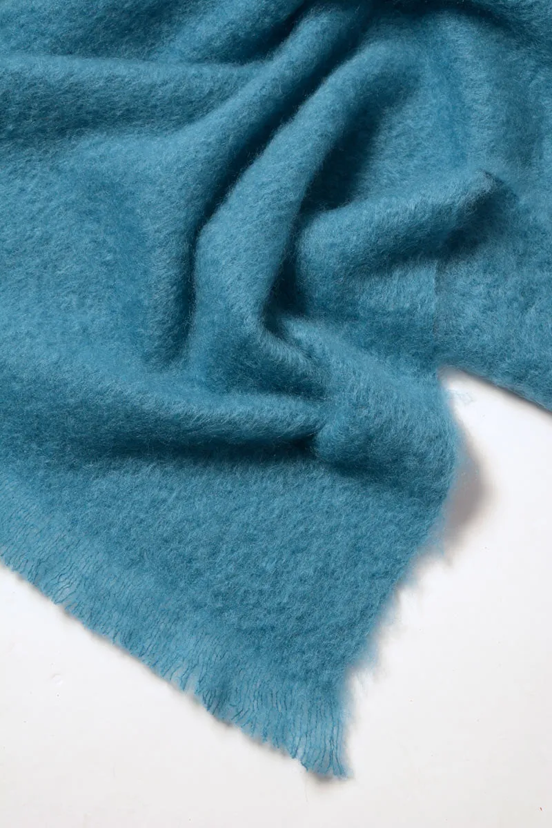 Lake Blue Mohair Chair Throw