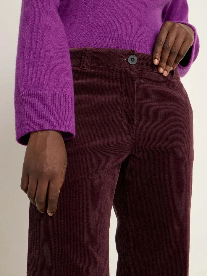 LAST ONE in 42 - Marlene Corduroy Trousers - Brown Bordeaux