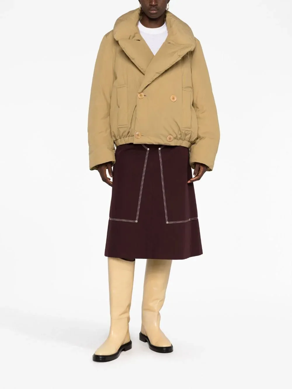 Lemaire wide-lapels puffer jacket