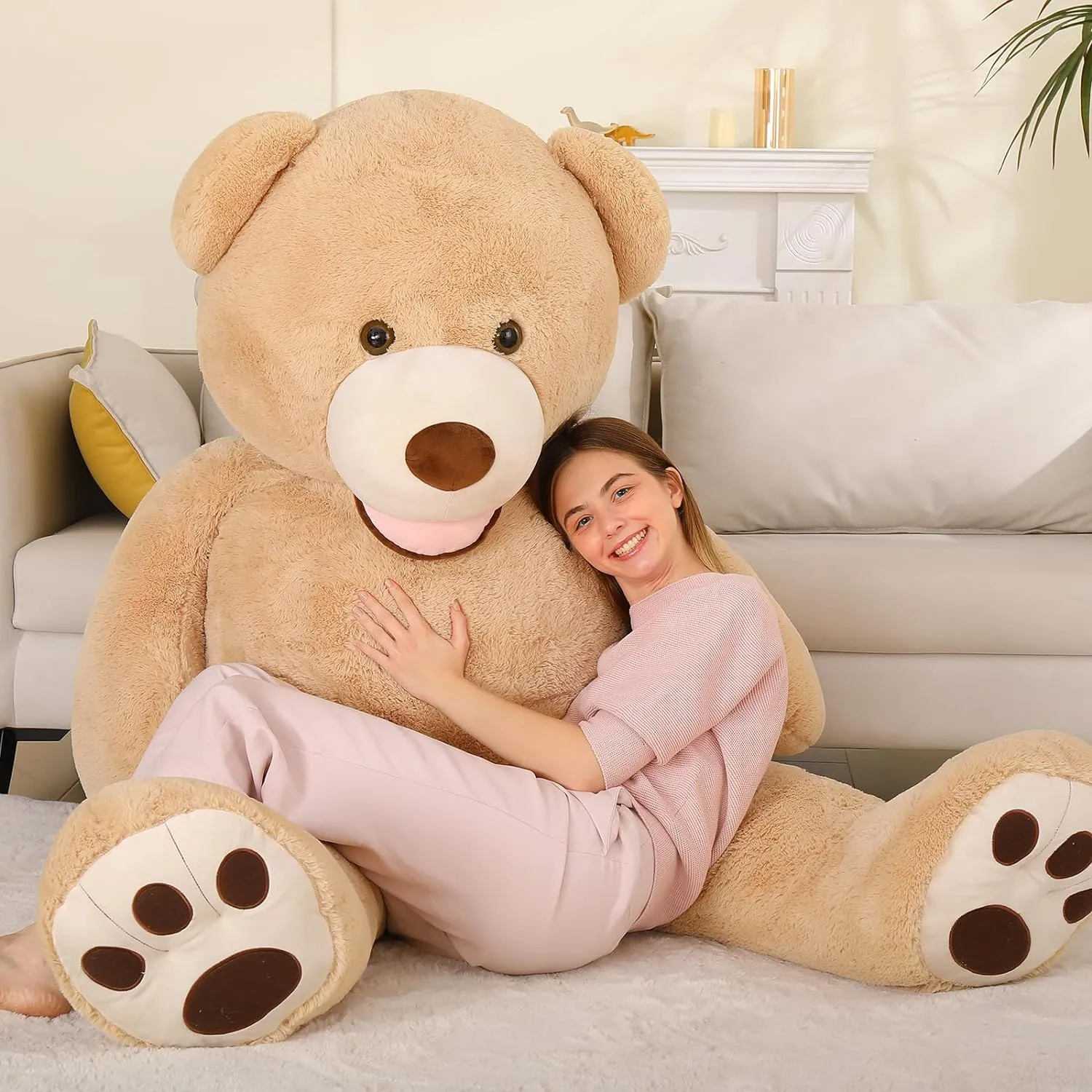 Life Size Teddy Bear Plush Toy, Multicolor, 6/8.5 FT