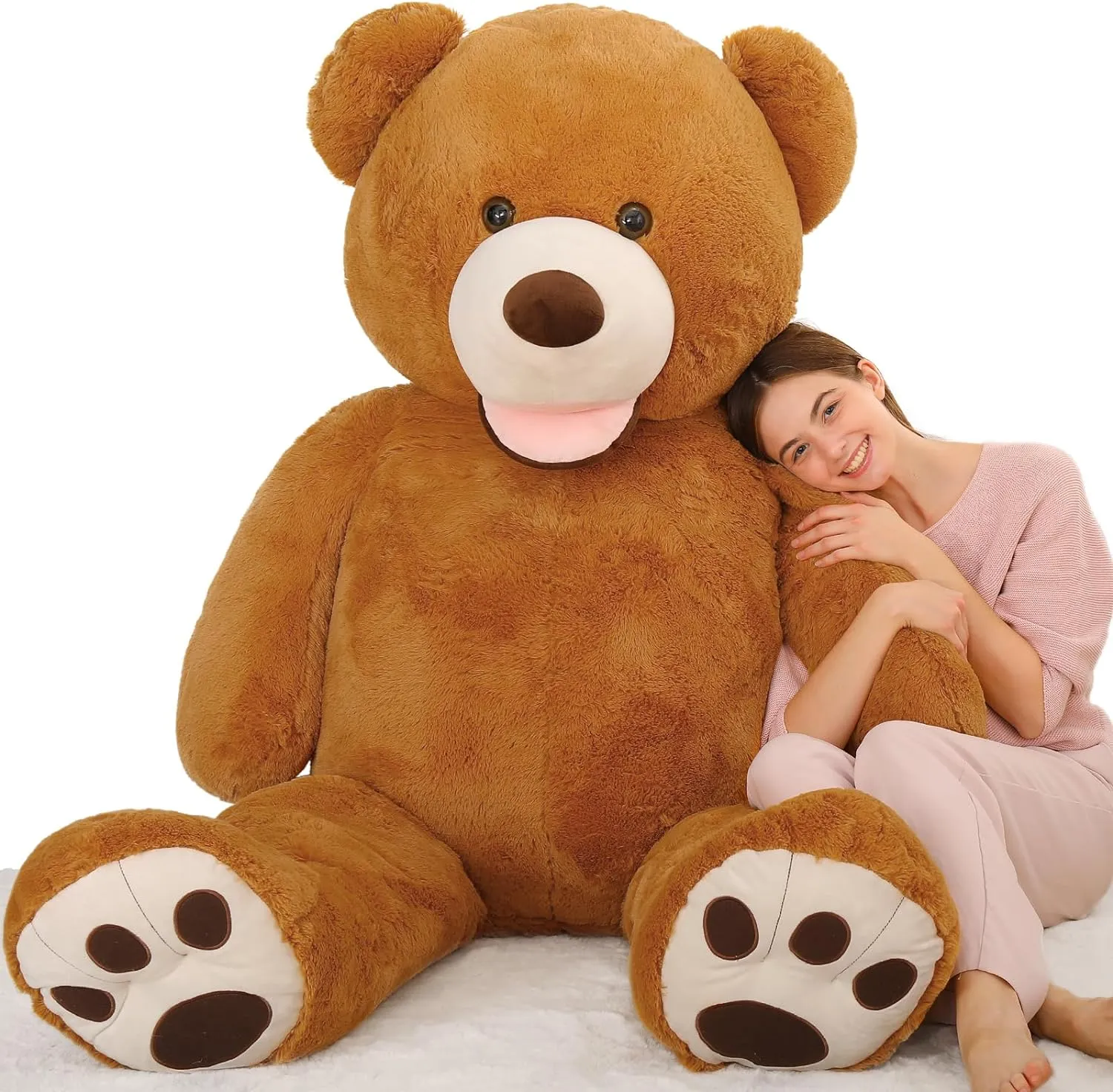 Life Size Teddy Bear Plush Toy, Multicolor, 6/8.5 FT