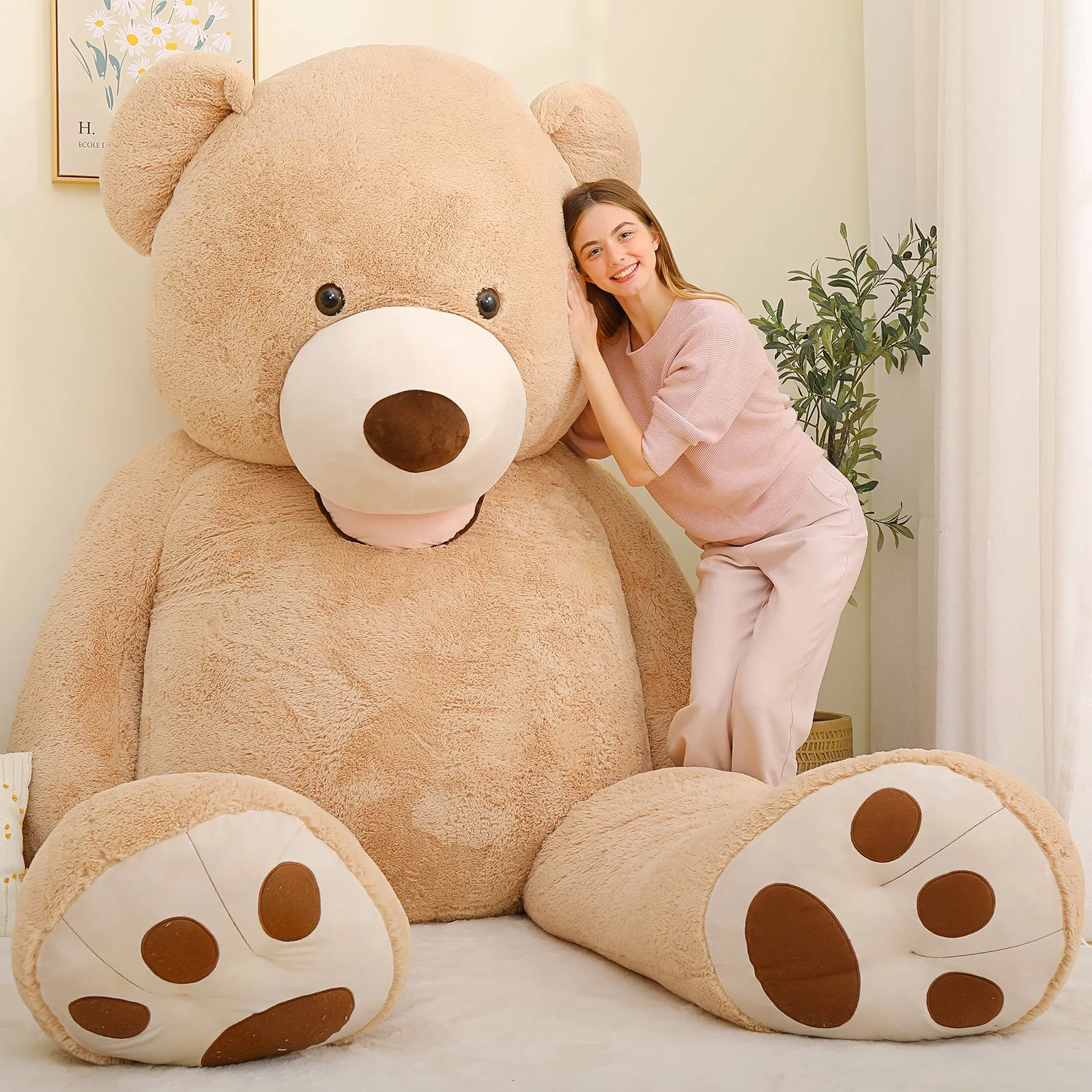 Life Size Teddy Bear Plush Toy, Multicolor, 6/8.5 FT