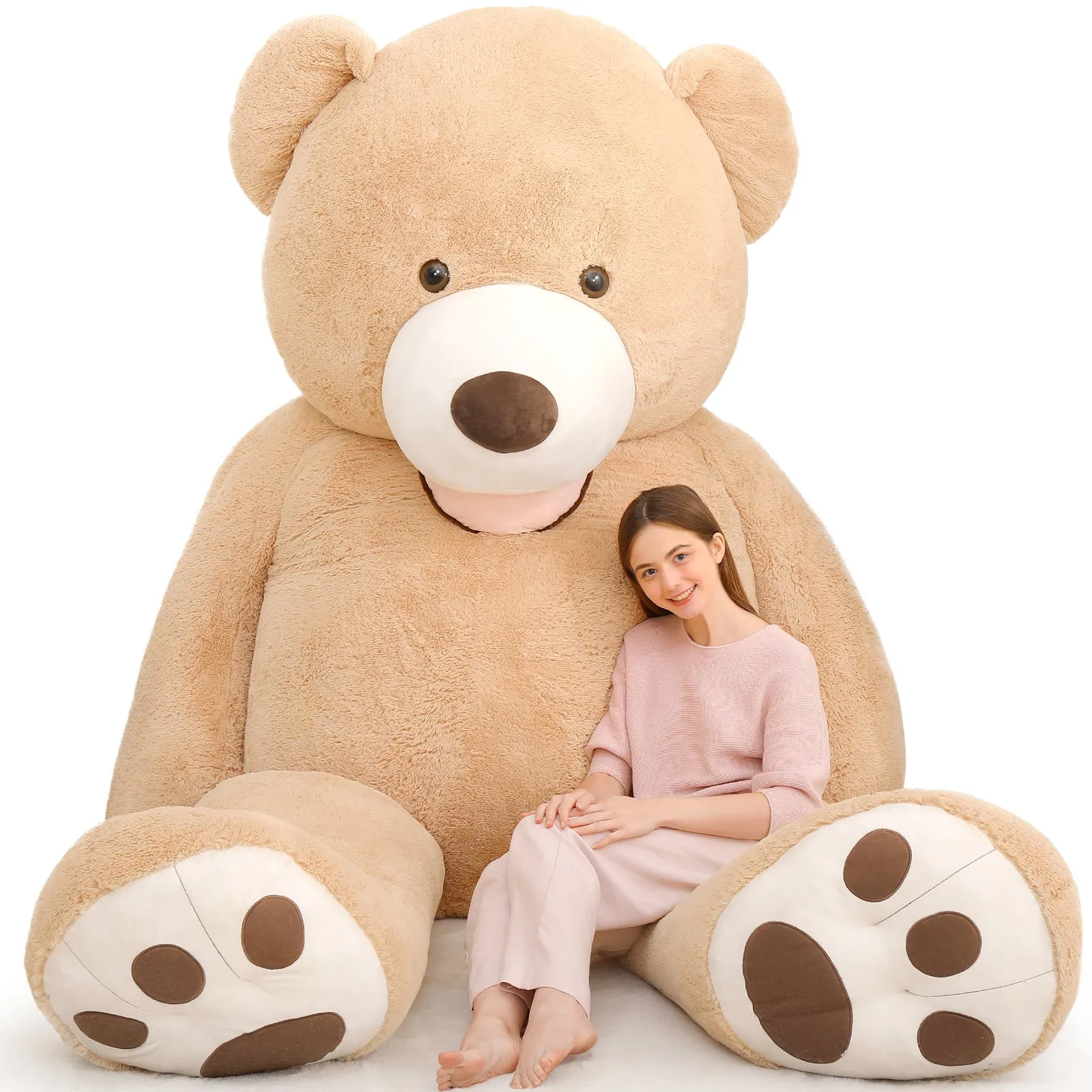 Life Size Teddy Bear Plush Toy, Multicolor, 6/8.5 FT