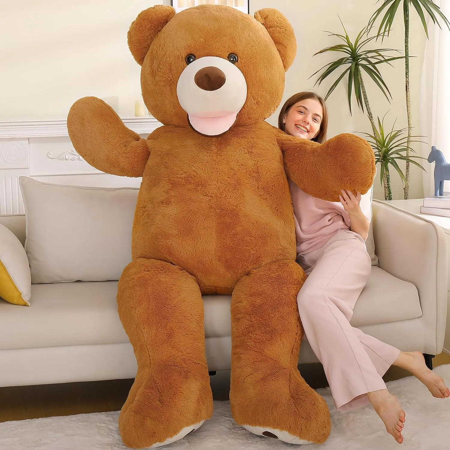 Life Size Teddy Bear Plush Toy, Multicolor, 6/8.5 FT