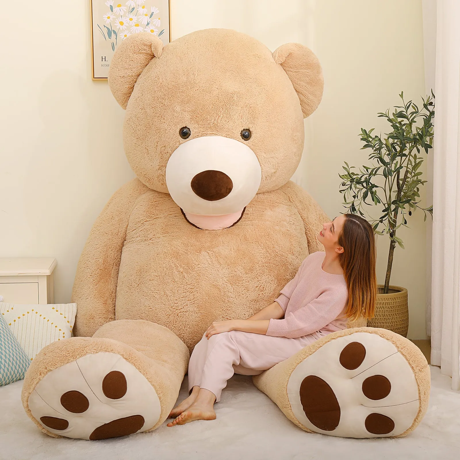 Life Size Teddy Bear Plush Toy, Multicolor, 6/8.5 FT