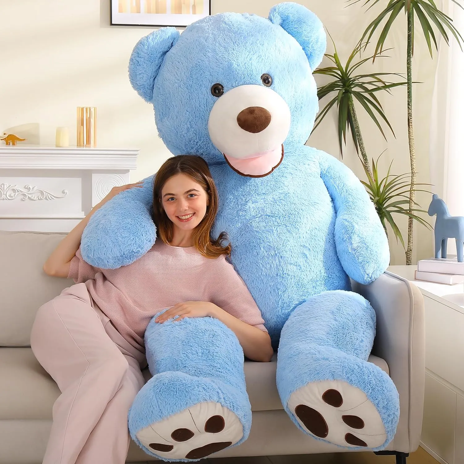 Life Size Teddy Bear Plush Toy, Multicolor, 6/8.5 FT